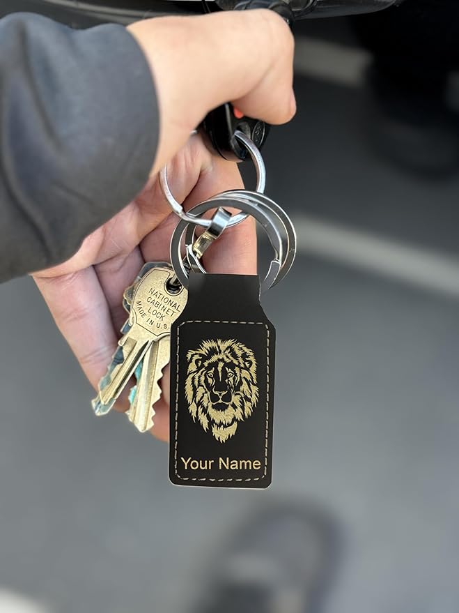 LaserGram Rectangle Keychain, Golfer Golfing, Personalized Engraving Included
