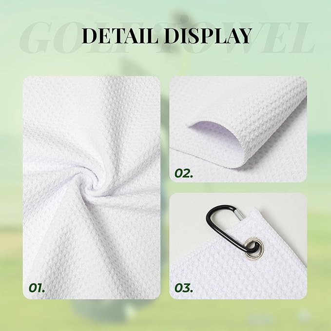 Green Lime Golf Towel with Carabiner Clip 24"x16" Golf Course Printed Funny Golf Towels for Golf Bags Microfiber Waffle Golfs Rag for Disc Balls Clubs Accessories for Men Women Dad