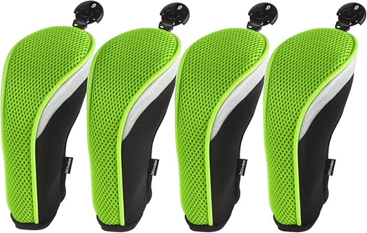 Andux Mesh Golf Hybrid Club Head Covers with Dial Number Tags, 4pcs/set