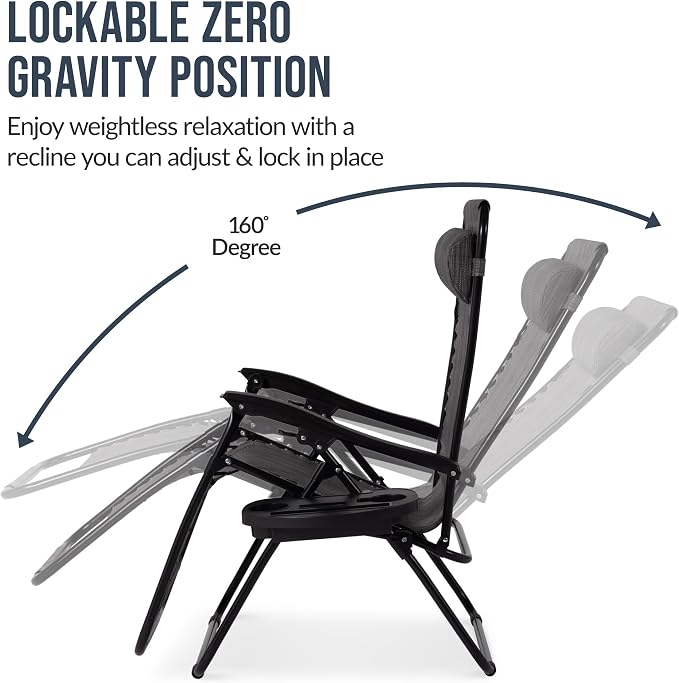 Best Choice Products Set of 2 Extra Wide Adjustable Steel Mesh Zero Gravity - Image 5