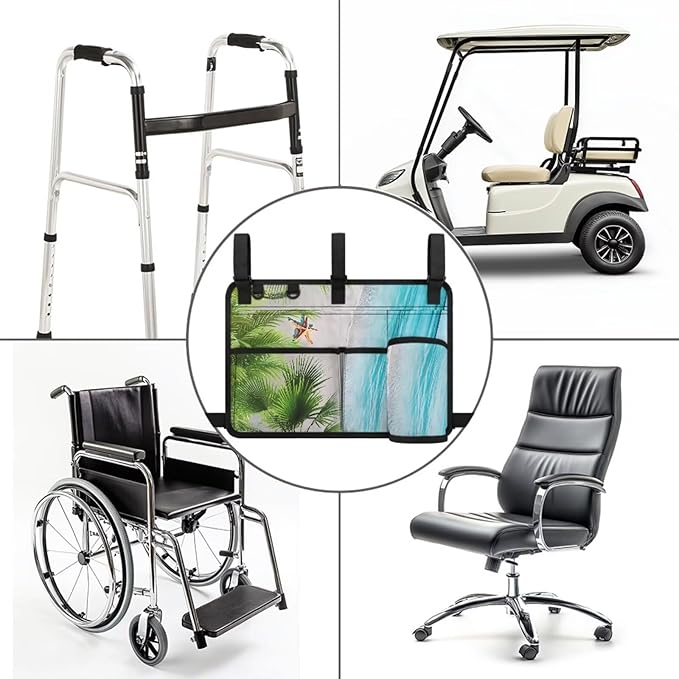 Fashion Golf Cart Rear Seat Organizer Lightweight Storage Bag Accessories for Club Car, Wheelchair and Walker