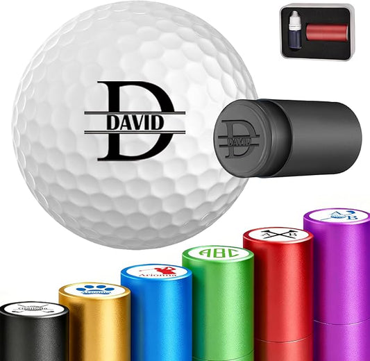 Custom Golf Ball Stamp Marker Personalized Quick-Dry Monogram Golf Ball Stamp with Logo Name Reusable Waterproof Golf Ball Stamp Gifts for Men Golf Lovers Golfers Dad Husband