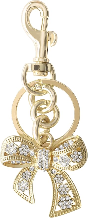 Sparkly Bow Bag Charm Rhinestone Bow Purse Charms Bows Keychain Women Bag Charm for Handbag