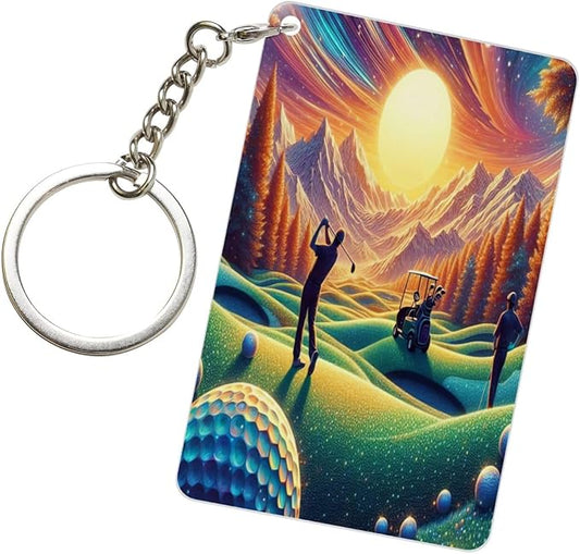 Keychain - Rectangular Acrylic Keychain Daily Key Ring Car Key Fob Holder 2X3 Inch