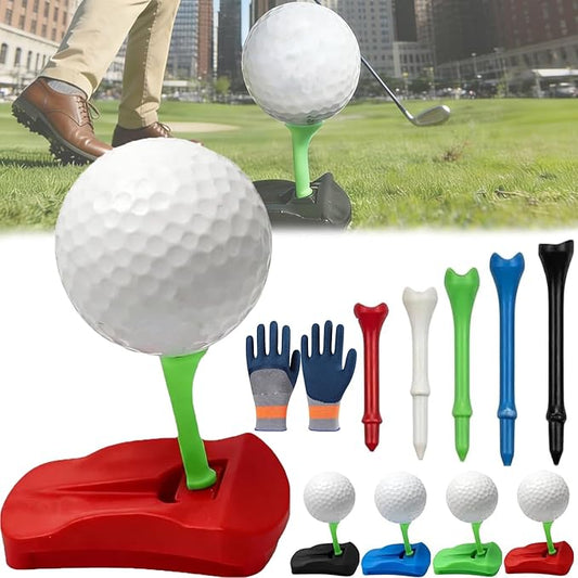 Hinged Turf Base V3 - Turf Tee for Artificial Turf-Includes Tee Variety Packs, Golf Simulator Training Tees, Tees Quick Easy Ball Setup All-Weather for Driving Range Home