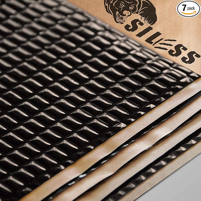 Siless Black 80 mil (2mm) 18 sqft Car Sound Deadening mat - Butyl Automotive Sound Deadener - Noise Insulation and Vibration Dampening Material (18 sqft)