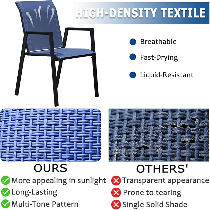 Outdoor Patio Chairs Set of 2, Lightweight Patio Set - Image 3