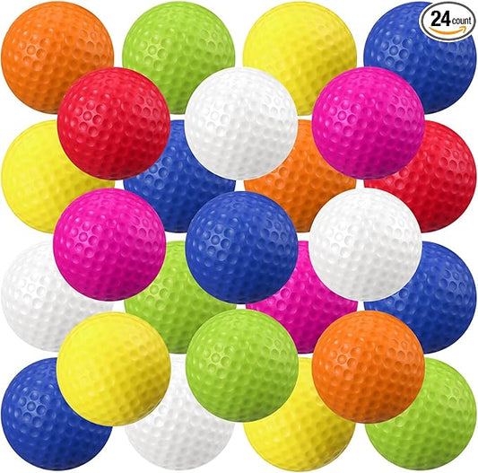 Junkin 24 Pcs Foam Golf Practice Balls Realistic Feel and Flight Training Sport Balls Elastic Soft Foam Golf Balls for Indoor or Outdoor Backyard Training