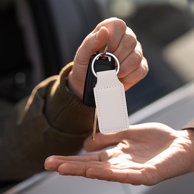 LaserGram Rectangle Keychain, Coat of Arms Germany, Personalized Engraving Included (White with Silver)