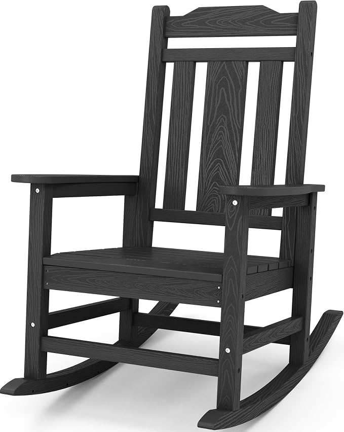 SERWALL Rocking Chair Outdoor, HDPE Front Porch Rocker by SERWALL