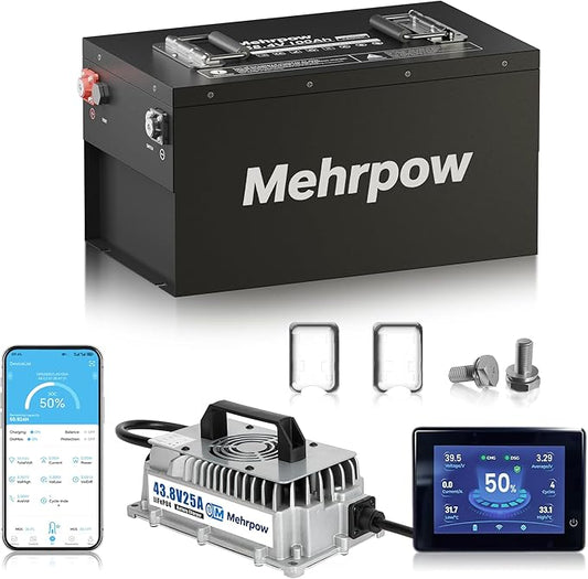 36V lithium golf cart Battery, built-in Bluetooth 200A BMS and LCD displaywith 25A Charger，IP65 water&dust,10000+ Cycles Rechargeable Lithium Golf Cart Battery, Perfect for Golf Carts