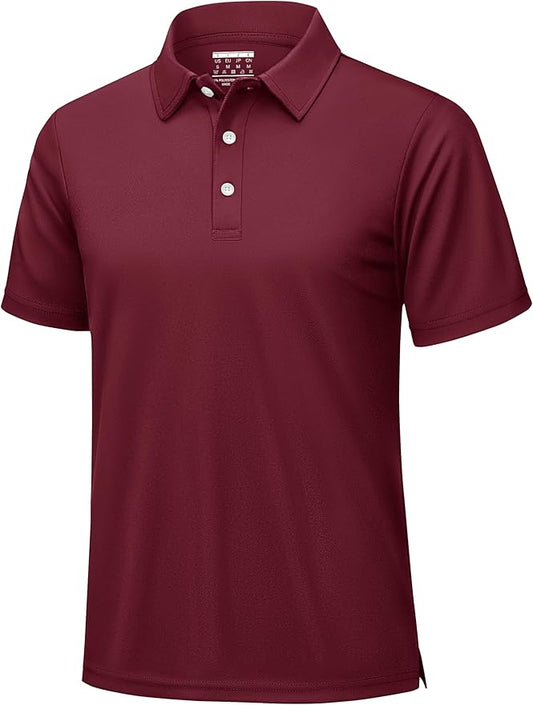 KEFITEVD Men's Polo Shirts Short Sleeve Moisture Wicking Dry Fit Performance Collar Golf Athletic Casual T-Shirt