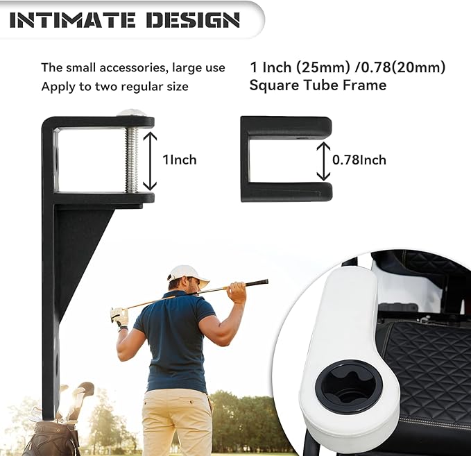 XUANYUDG0769 Golf Cart Armrest with Cup Holder for EZGO TXT Club Car DS Precedent and Yamaha Rear Seat Kit, Upgrade Support Frame/No Need Drilling Arm Rest