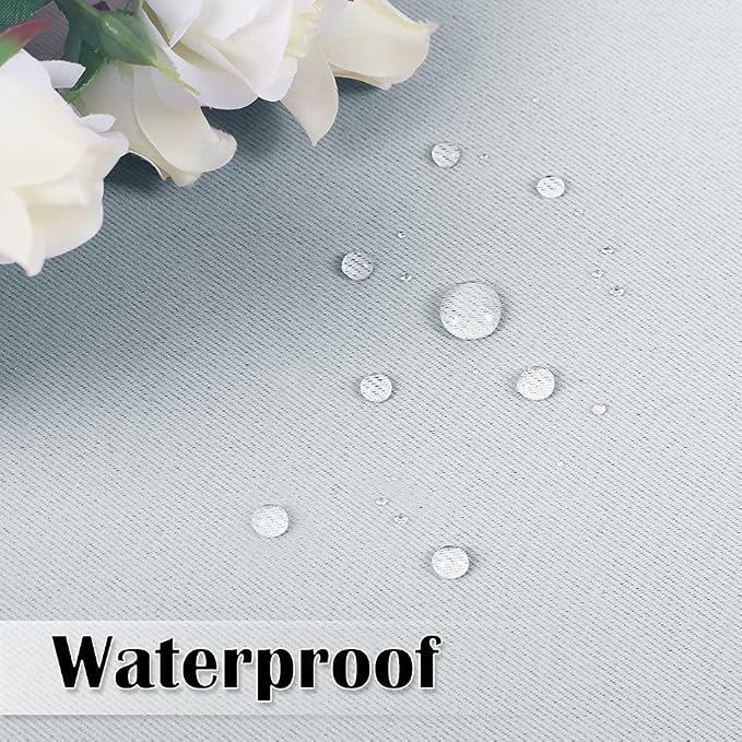 Outdoor Curtains Waterproof W100 x L95 Inch Greyish White, 1 Panel | Thick - Image 6