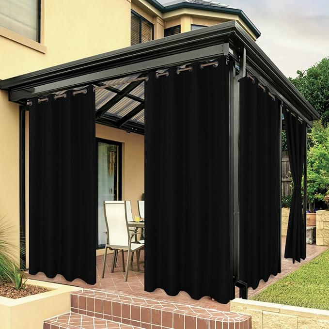 BONZER Outdoor Curtains for Patio Water Resistant | Heavy Privacy Light by Bonzer