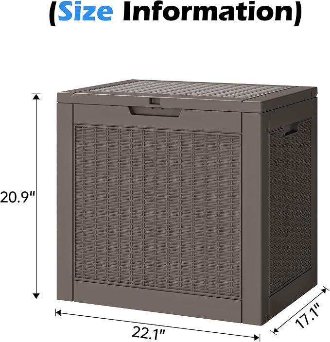Outdoor Storage Box, 31 Gallon Resin Deck Boxes Outdoor Waterproof - Image 2