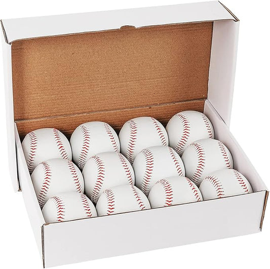 GKK Baseball 12 Pack Balls Training Baseballs 9 inch TeeBall Safety Baseballs for Youth/Adult Baseball Soft Toss, Batting, Fielding, Hitting, Pitching, Practice(One Dozen)
