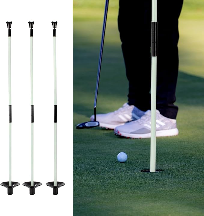 Golf Flagstick, Golf Pole Pin Flagpole Portable Detachable Design, Practice Putting Green Flag Stick for Yard Club, Backyard GolfCourse 3FT Heights Available, 3 Pack