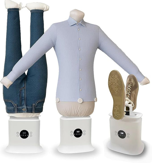 Hands Free Wrinkle Remover for Clothes,Shirt Iron,Air Powered Iron Machine,Automatic Touched Ironing Machine,8 Minutes Quick Steam Ironed Dry,for Shirts Pants Shoes