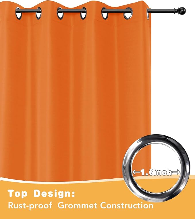 Outdoor Curtains for Patio Waterproof 4 Pcs 54x95 Inch Mecca Orange | Poolside - Image 4