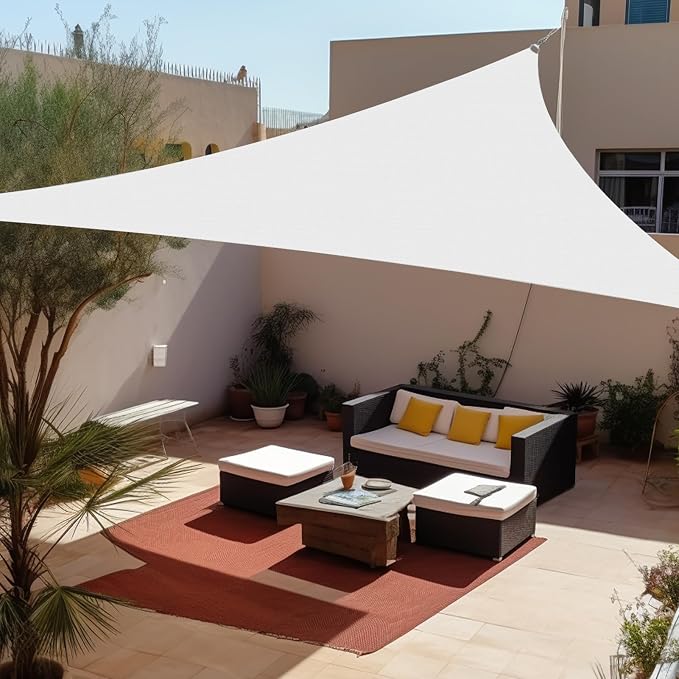 Shade&Beyond Custom Sun Shade Sail 7'x10'x12.2' Triangle Sun Sail Shades Patio by ShadeBeyond