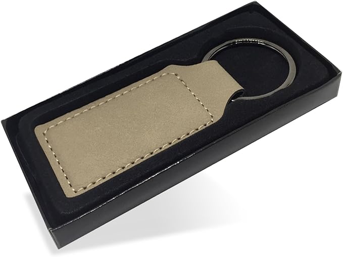 LaserGram Rectangle Keychain, Coat of Arms Germany, Personalized Engraving Included (Light Brown)