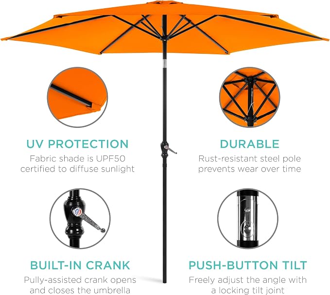 Best Choice Products 10ft Outdoor Patio Umbrella, Outdoor Table Umbrella - Image 5