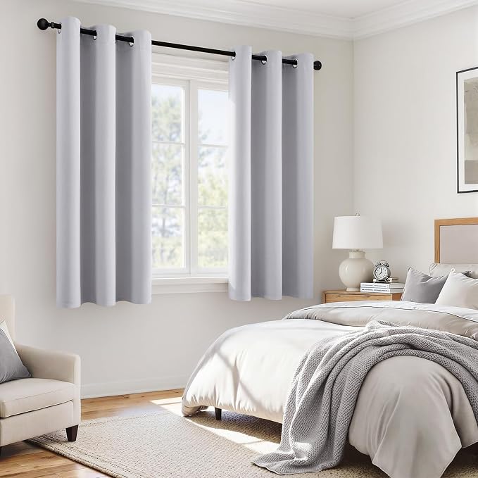 MIULEE Greyish White 100% Blackout Curtains - Image 6