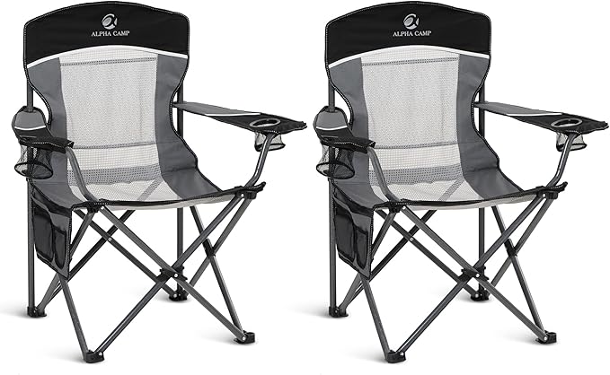 ALPHA CAMP Oversized Fully Padded Camping Chairs by ALPHACAMP