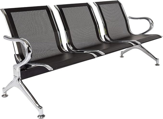 kinbor Waiting Room Chairs - 3 Seat Office Guest Reception Chairs Waiting Furniture Bench Seating for Airport, Bank, Hospital, Salon