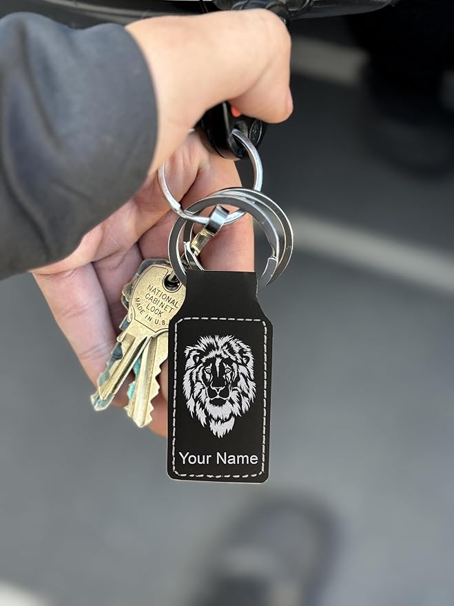 LaserGram Rectangle Keychain, Golfer Golfing, Personalized Engraving Included