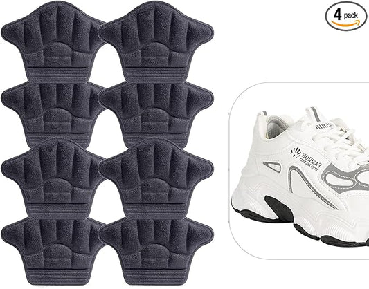 Heel Grips Inserts,Heel Gripsfor Loose Shoes,Too Big Boots, Reusable Heel Guards Liners for All People,Self-Adhesive Heel Protector Pads (4 Gray)