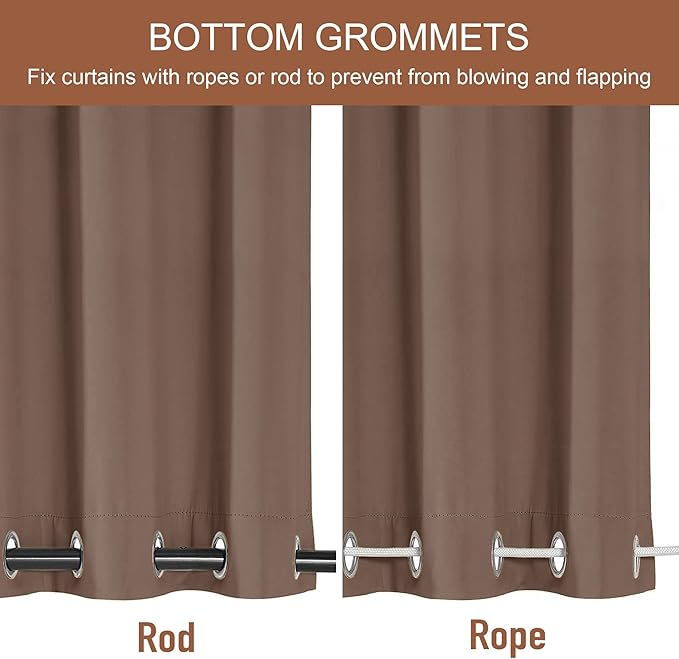 RYB HOME 2 Panels Outdoor Curtains - Image 3