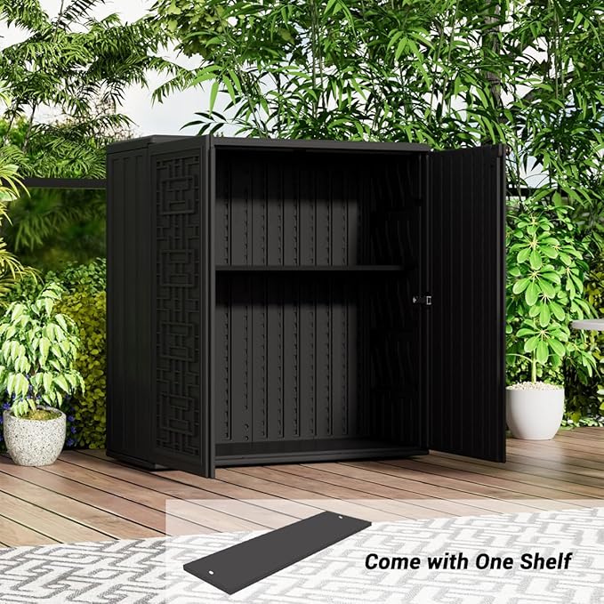 Outdoor Storage Cabinet Waterproof, Resin 62 Gallon Deck Box - Image 5
