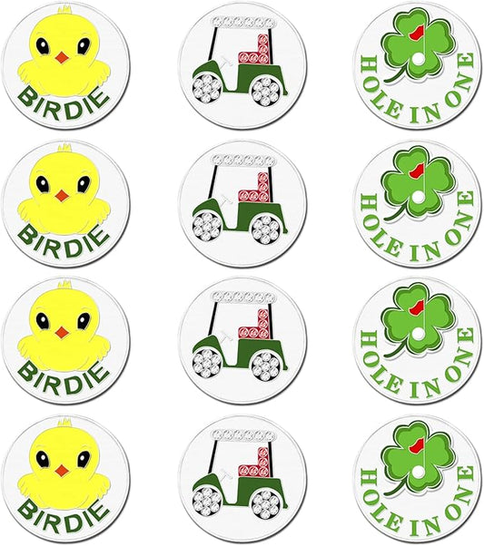FINGER TEN Golf Ball Marker with Hat Clip Markers Assorted Patterns Value Gift Set Mark Golf Divot Tool Accessories for Men Women Kids