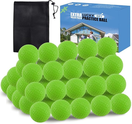 FINGER TEN Golf Practice Balls Foam Colored Value 12 24 50 Pack, Lightweight Golf Ball Limited Flight for Indoor Outdoor Driving Range Backyard Training Safe Practice Good Value