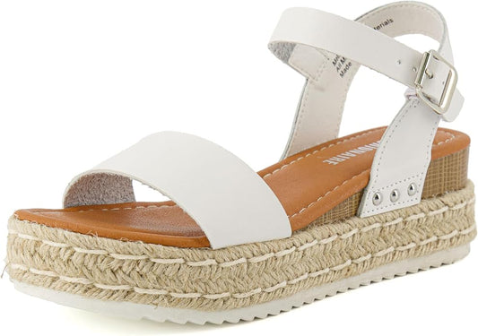 CUSHIONAIRE Melissa Espadrille Platform Sandals For Women with Adjustable Ankle Strap and Memory Foam Insole-Comfortable Womens Sandals for Summer