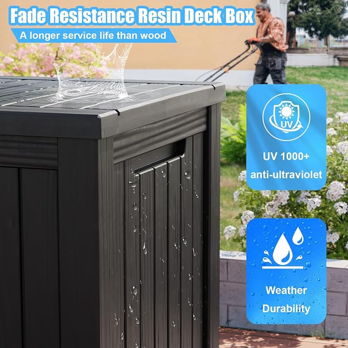 Outdoor Storage Box, 200 Gallon Waterproof Deck Box, Premium Hydraulic Cushion - Image 6