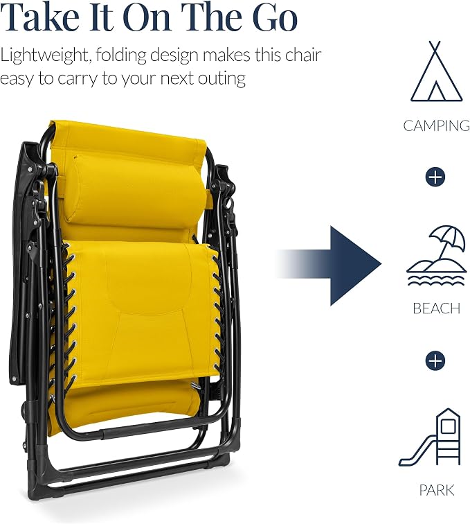 Best Choice Products Oversized Padded Zero Gravity Chair, Folding Outdoor Patio - Image 5