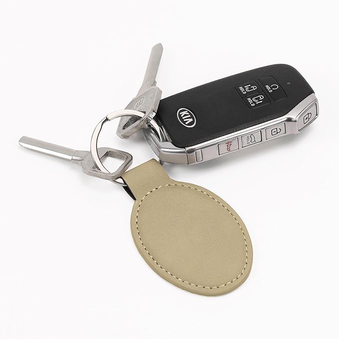 LaserGram Oval Keychain, Sunflowers, Personalized Engraving Included