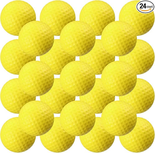 Junkin 24 Pcs Foam Golf Practice Balls Realistic Feel and Flight Training Sport Balls Elastic Soft Foam Golf Balls for Indoor or Outdoor Backyard Training