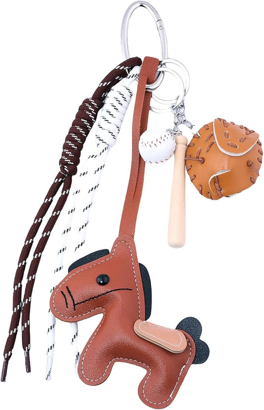 Unique Keychain Designer Rope Bag Charms for Handbag - Cute Teddy Bear Purse Charm - Leather Dachshund Accessory