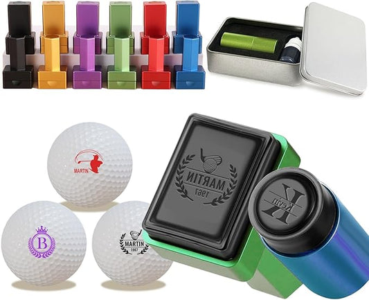 Personalized Golf Ball Stamp Golf Marker Custom Name Golf Ball Stamper with Monogram Waterproof Ink Golf Accessories Gifts for Golfer Men Women Dad Husband Boyfriend