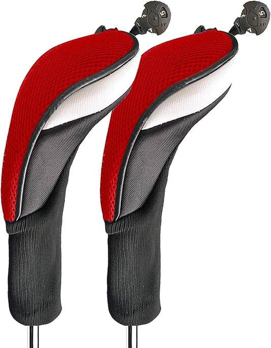 Golf Club Head Covers for Woods and Driver Hybrids Fairway Value Pack Protective Clubs Headcovers with Interchangeable No.Tags 1 3 5