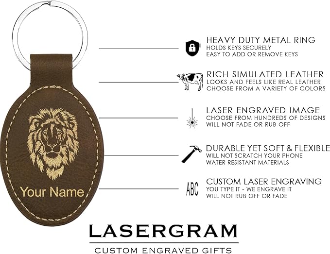 LaserGram Oval Keychain, Golfer Golfing, Personalized Engraving Included (Rustic with Gold)