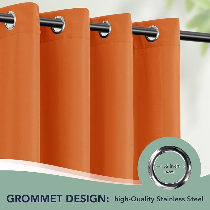 Patio Curtains Outdoor Waterproof, Privacy Drapes | Weatherproof & Sun Blocking - Image 6