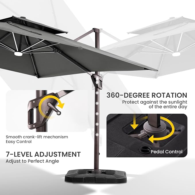 10x10 FT Outdoor Cantilever Patio Umbrella - Image 6