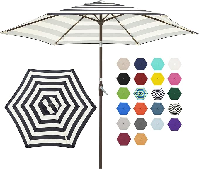 JEAREY 7.5 ft Outdoor Patio Umbrella, Table Umbrella, Tilt & Crank lift by JEAREYOutdoorsCollection