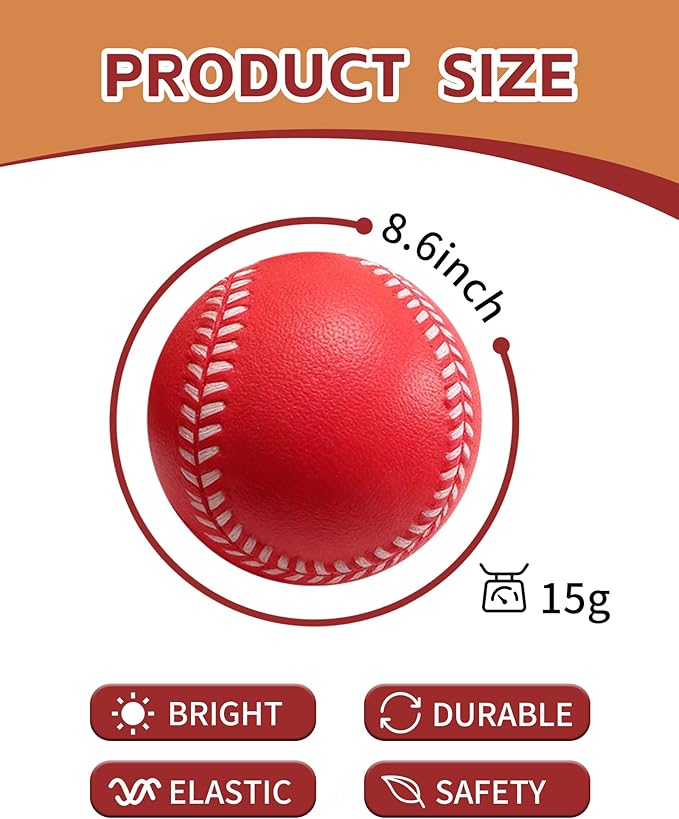 Tarutaru 20 Pack Foam Balls for Baseballs & Softballs - Soft Practice Baseballs for Hitting, Pitching, Batting Training, Indoor & Outdoor Sport Diameter 2.83in
