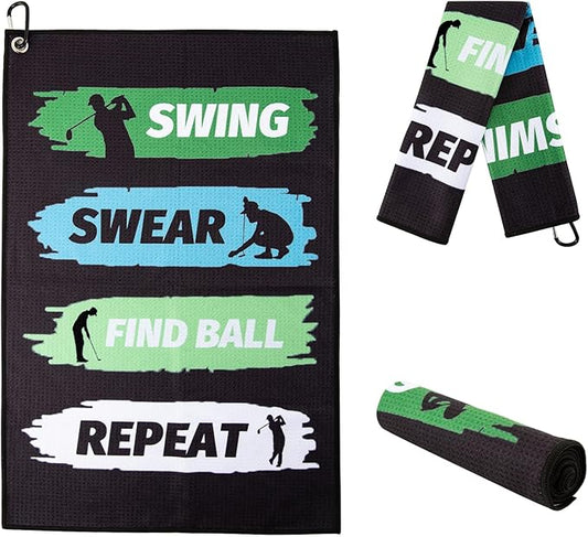 Golf Towel,Printed Golf Towels for Golf Bags with Clip,Golf Accessories Funny Golf Gifts for Men Golfers,Husband Boyfriend Dad,Birthday Gifts for Golf Fan-I Use This Towel to Wash My Balls (Golf#3)